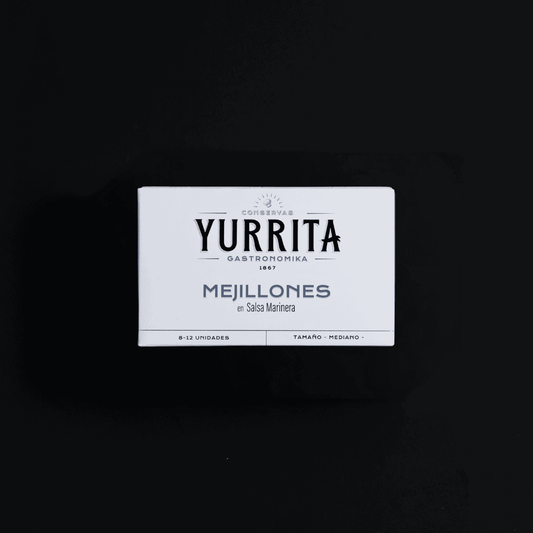 YURRITA MEJILLONES SALSA MARINERA - MUSSELS IN SEAFOOD SAUCE - 8/12 OVAL 111GR